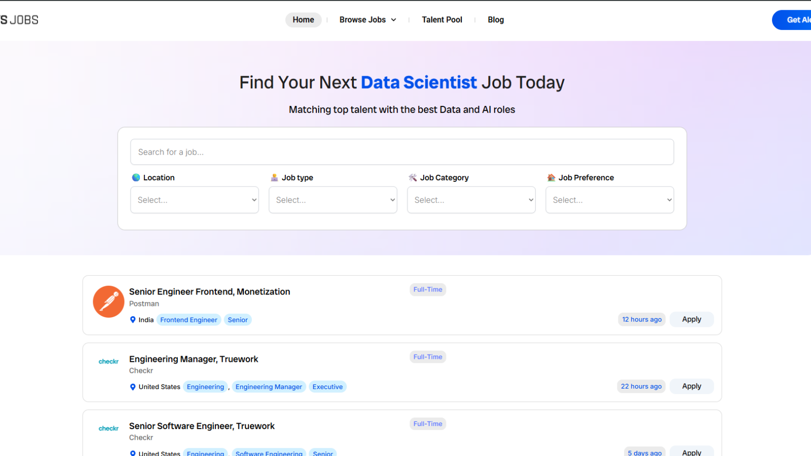 Top AI’s Jobs — Niche Job Board Platform for Global Data & AI Talent